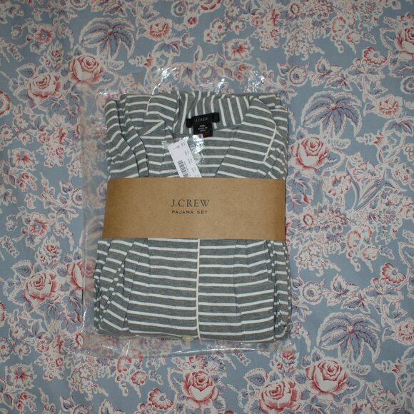New With Tags J. Crew Dreamy Cotton Pajama Set in Stripe for Women - Picture 6 of 6